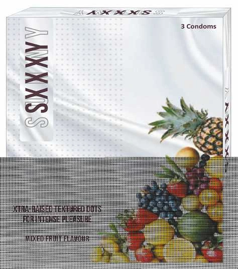 SXXXY mixed-fruit dotted condoms